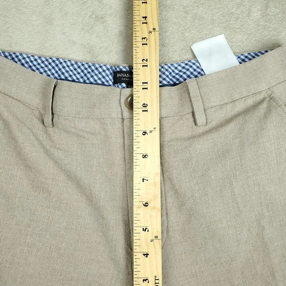 Banana Republic Kentfield Pants Mens 32x32 Beige Slim Fit 100% Cotton Chino